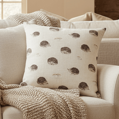 Evans Litchfield (Riva Home) Evans Lichfield Cushion Premium Oakwood Hedgehog Square Duck Feather Filled Cushion By Evans Litchfield