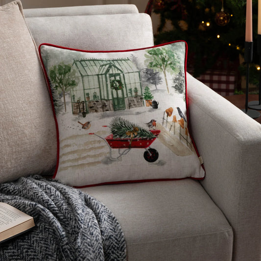 Evans Litchfield (Riva Home) Evans Lichfield Cushion 🎄 Winter Garden Printed Cushion – Multicolour by Evans Litchfield