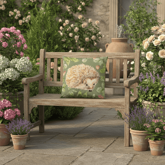 Evans Litchfield (Riva Home) Outdoor Designer Cushions GROVE HEDGEHOG OUTDOOR CUSHION OLIVE by Evans Lichfield