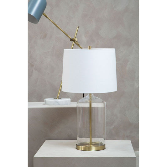Fifty Five South ///FLOOR STOCK CLEARANCE/// - NADIA WHITE FABRIC SHADE TABLE LAMP