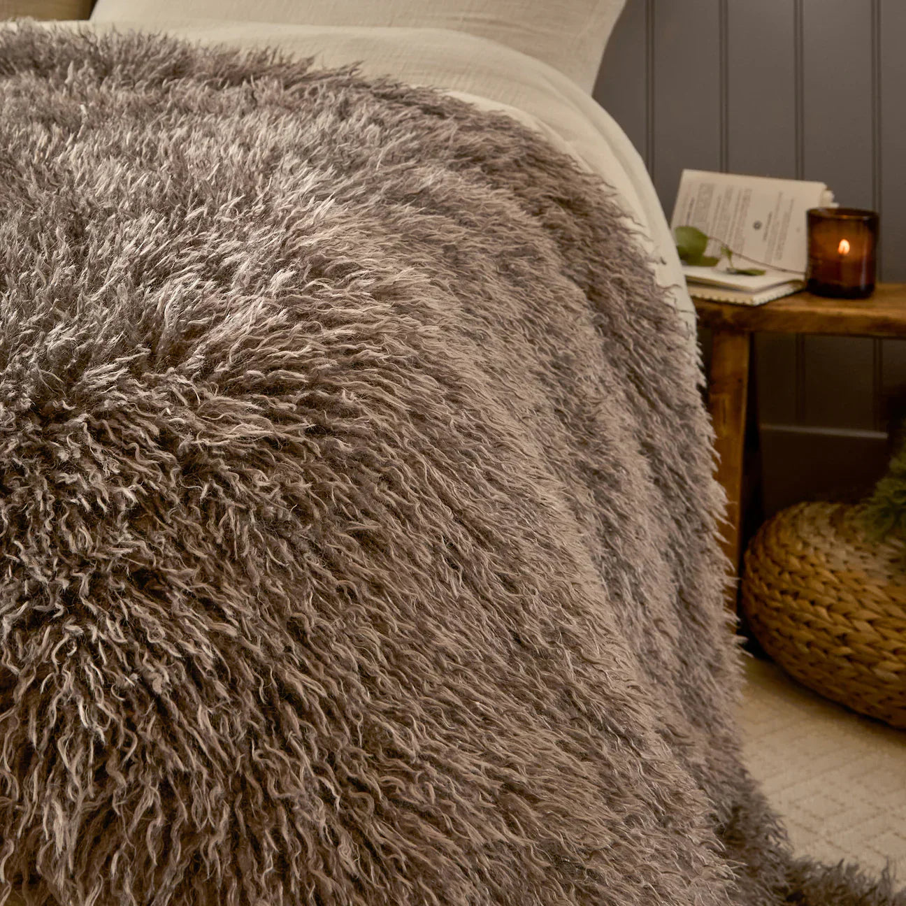 Furn (Riva Home) Bedspread Mocha Rowan Faux Fur Throw by furn