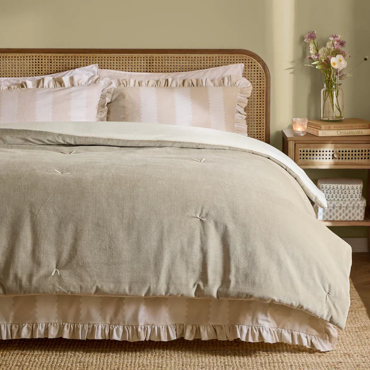 Furn (Riva Home) Bedspread Natural EDIE COTTON VELVET BEDSPREAD by Wylder