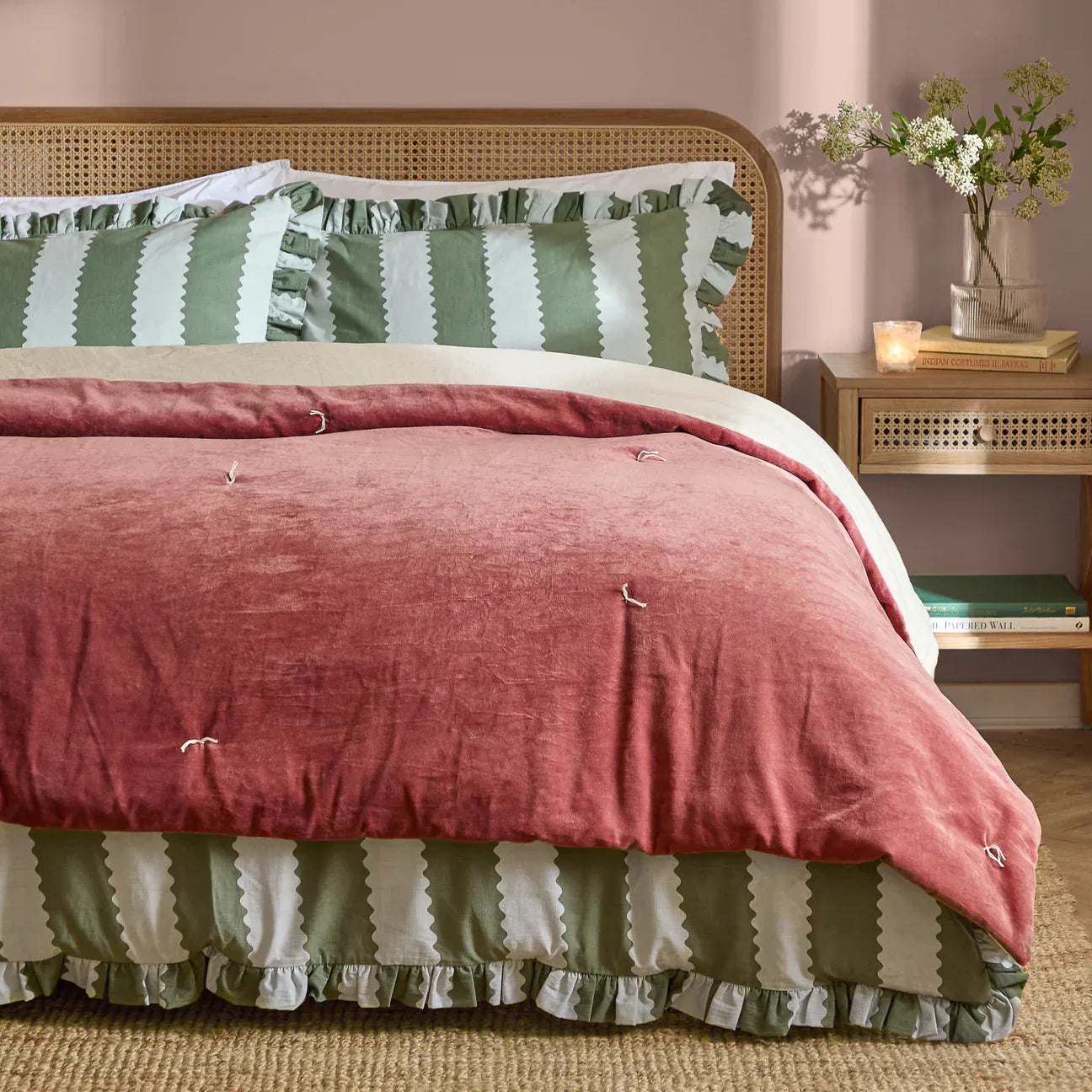 Furn (Riva Home) Bedspread Rose EDIE COTTON VELVET BEDSPREAD by Wylder