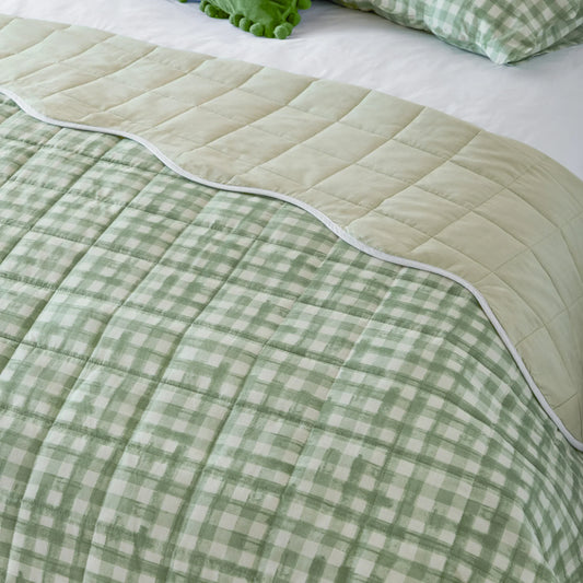 Furn (Riva Home) Bedspread SCALLOP QUILTED BEDSPREAD SAGE by furn