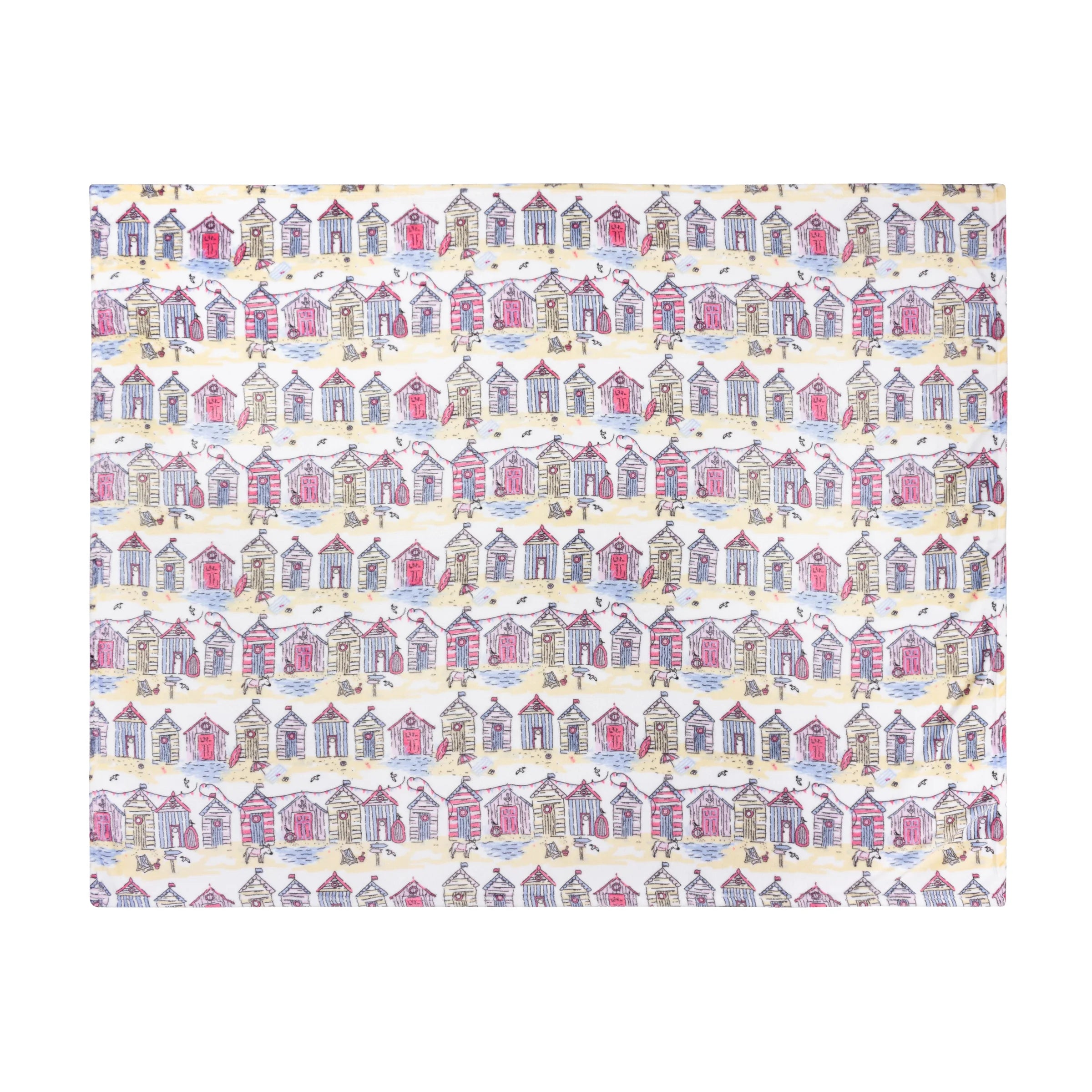 Furn (Riva Home) Bedspread/Throw BEACH HUTS FLEECE THROW MULTICOLOUR by Furn