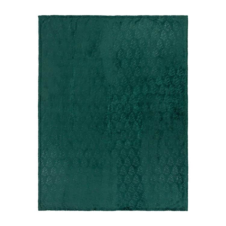 Furn (Riva Home) Christmas Decorations 🌳 Festive Trees Fleece Throw – Emerald by Furn