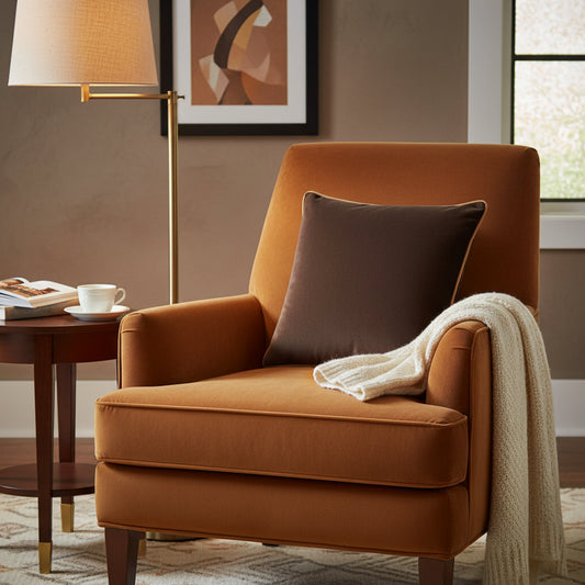 furn (Riva Home) Cushions Chocolate/Caramel / 45x45cm Meridian Velvet Feather Filled Cushion Caramel/Chocolate by Furn