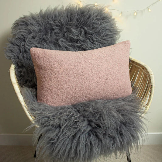 Furn (Riva Home) Cushions Malham Fleece Rectangular Cushion Powder Pink | by Furn