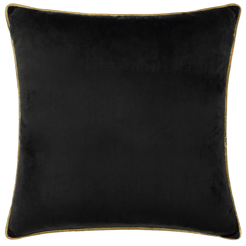 furn (Riva Home) Cushions Meridian Velvet Feather Filled Cushion Black/Gold by Furn