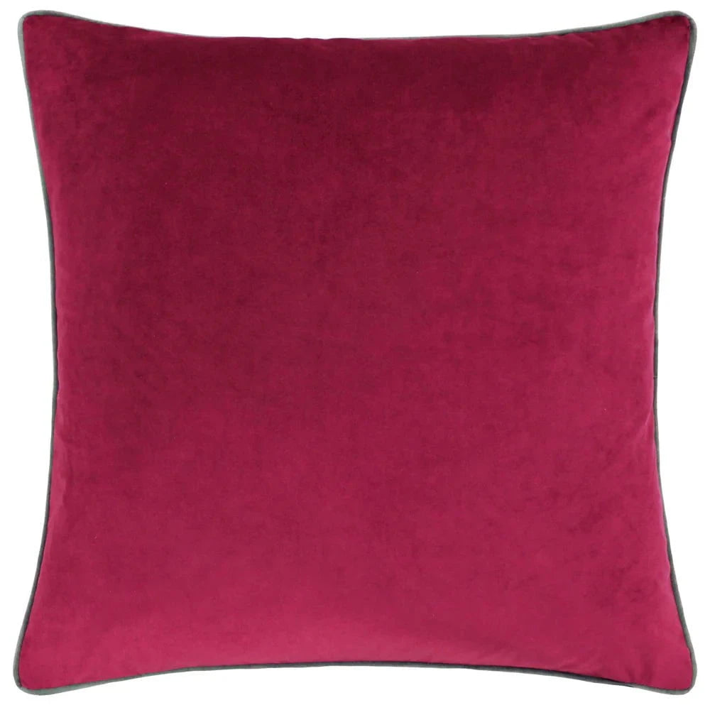 furn (Riva Home) Cushions Meridian Velvet Feather Filled Cushion Cranberry/Mocha by Furn
