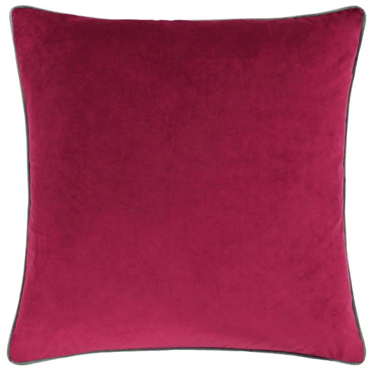 furn (Riva Home) Cushions Meridian Velvet Feather Filled Cushion Cranberry/Mocha by Furn