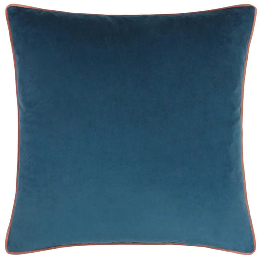 furn (Riva Home) Cushions Meridian Velvet Feather Filled Cushion Petrol/Blush by Furn