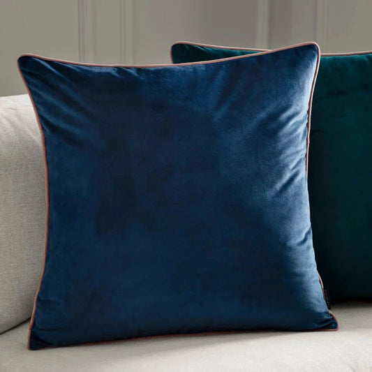 furn (Riva Home) Cushions Meridian Velvet Feather Filled Cushion Petrol/Blush by Furn