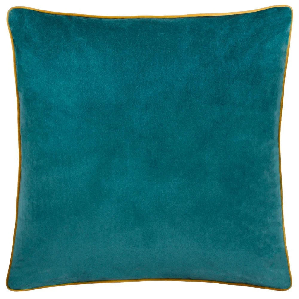 furn (Riva Home) Cushions Meridian Velvet Feather Filled Cushion Teal/Ochre by Furn