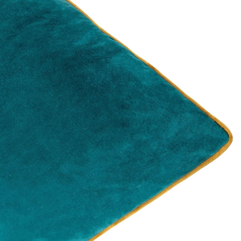 furn (Riva Home) Cushions Meridian Velvet Feather Filled Cushion Teal/Ochre by Furn