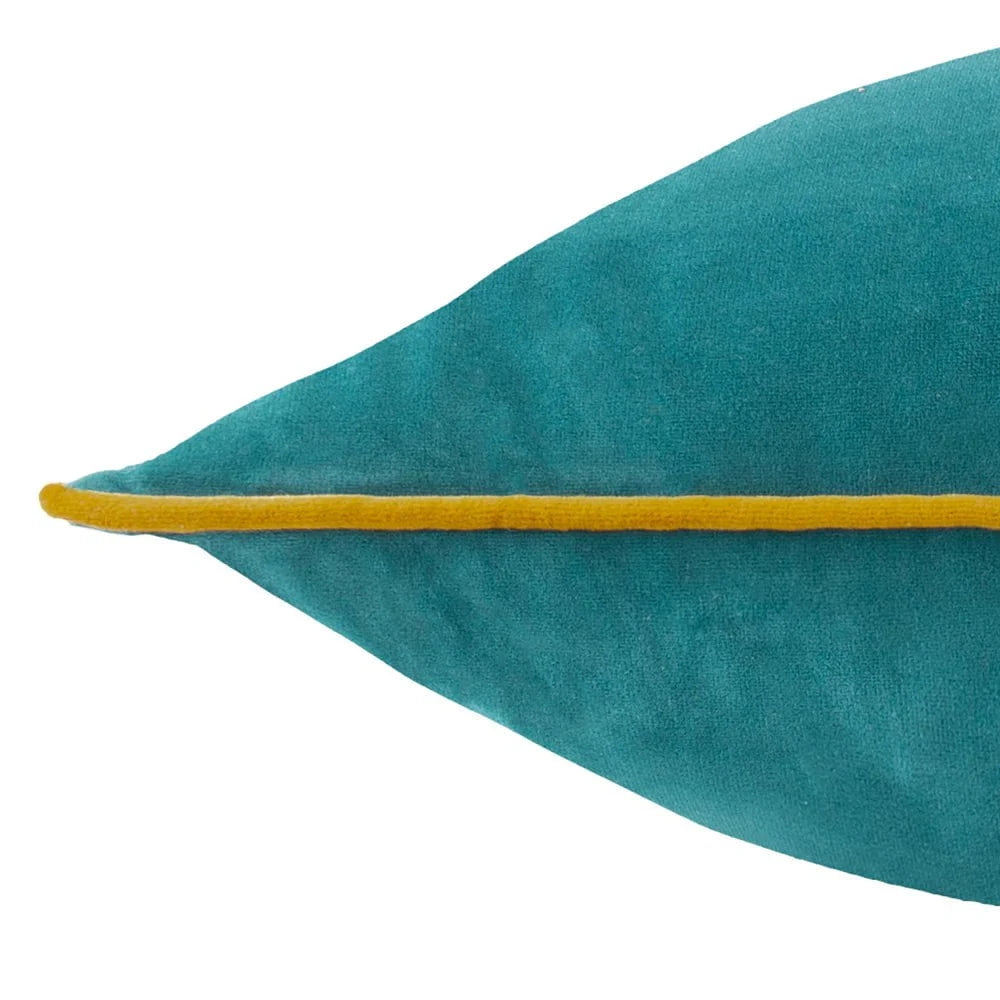 furn (Riva Home) Cushions Meridian Velvet Feather Filled Cushion Teal/Ochre by Furn