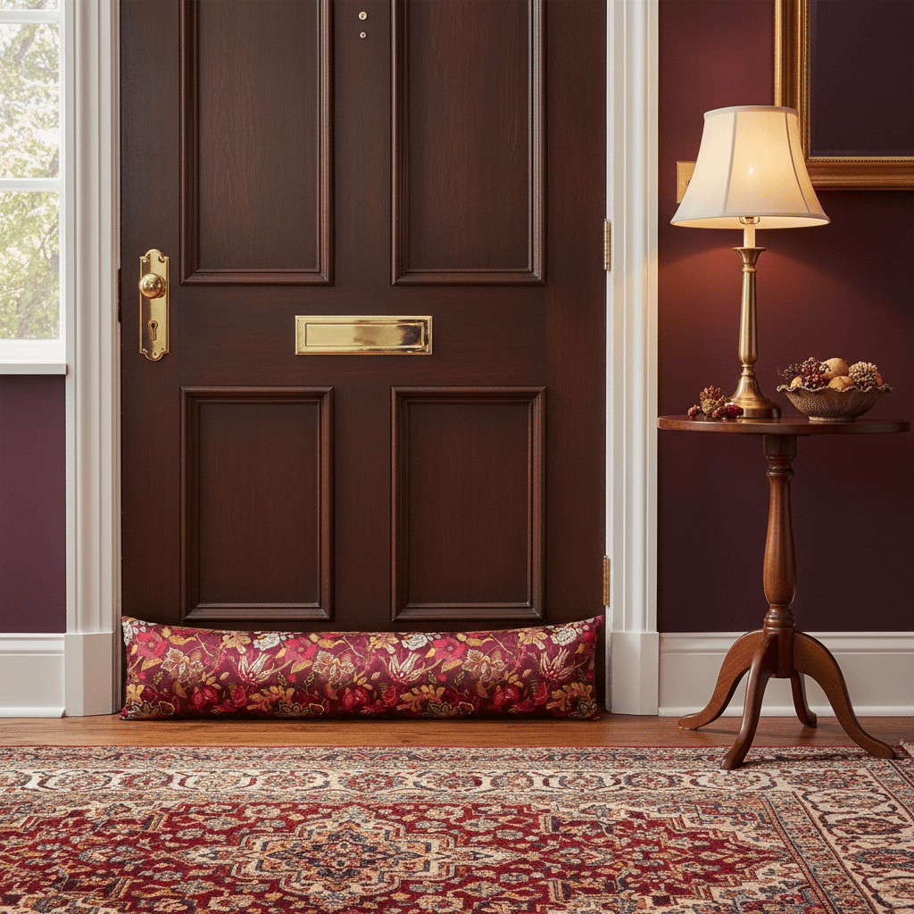 Furn (Riva Home) Interior Design Range VIRANAI EXOTIC FLORAL DRAUGHT EXCLUDER CERISE by Furn