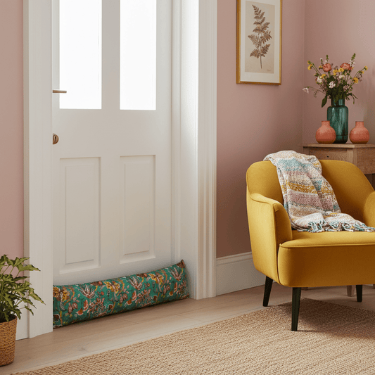 Furn (Riva Home) Interior Design Range VIRANAI EXOTIC FLORAL DRAUGHT EXCLUDER LAKE BLUE by Furn