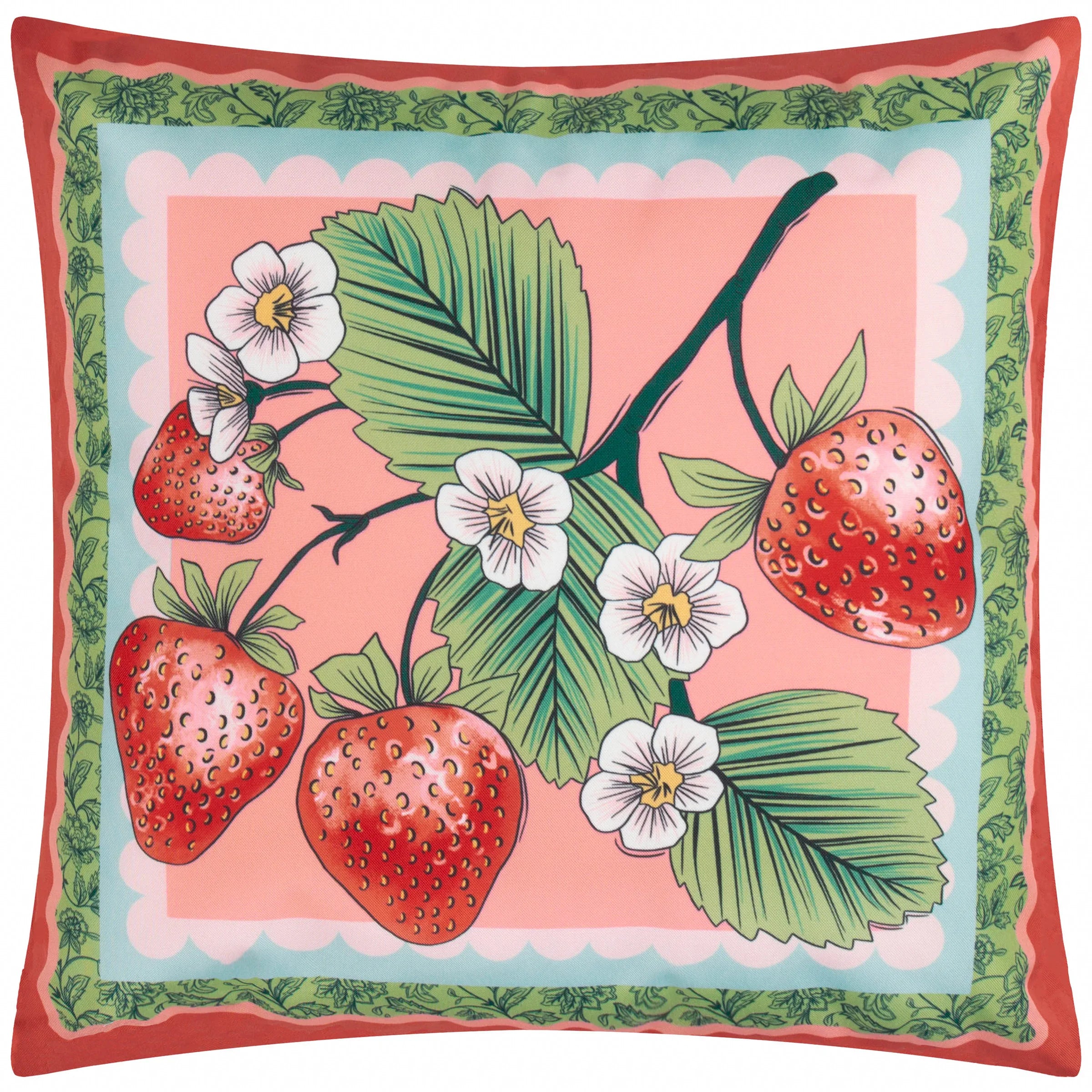 Furn (Riva Home) Outdoor Cushion ANEMONE STRAWBERRIES PRINTED OUTDOOR CUSHION MULTI by Furn