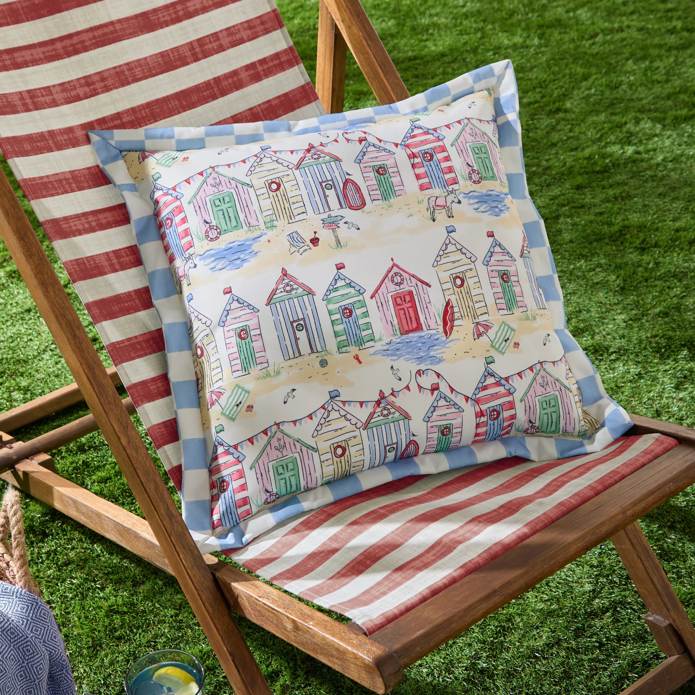 Furn (Riva Home) Outdoor Cushion BEACH HUTS SQUARE OUTDOOR CUSHION by Furn