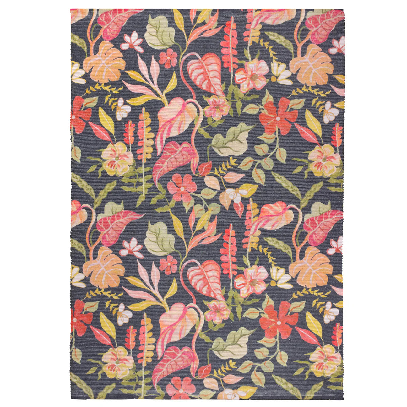Furn (Riva Home) Outdoor Rugs TROPICAL BLOOM INDOOR/OUTDOOR RUG BLACK by Furn