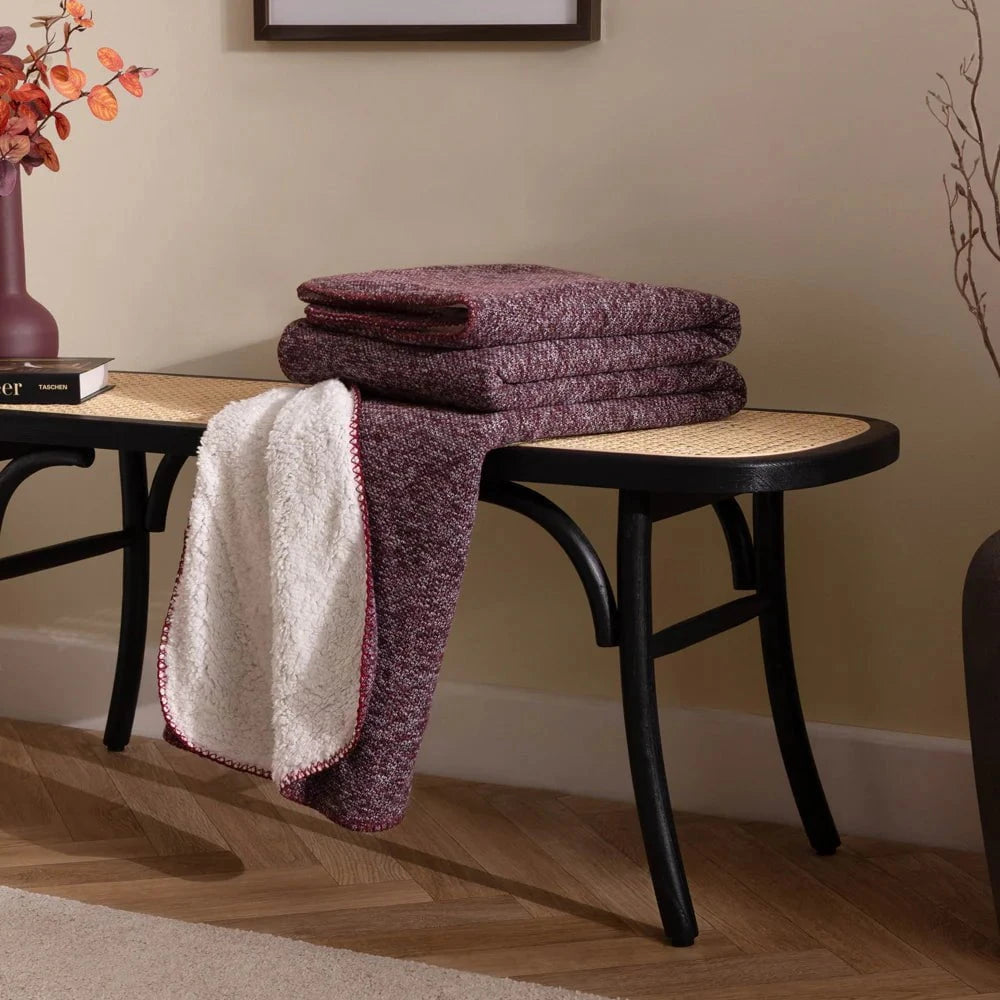 Furn (Riva Home) Throw NURREL SHERPA THROW – BERRY by Furn
