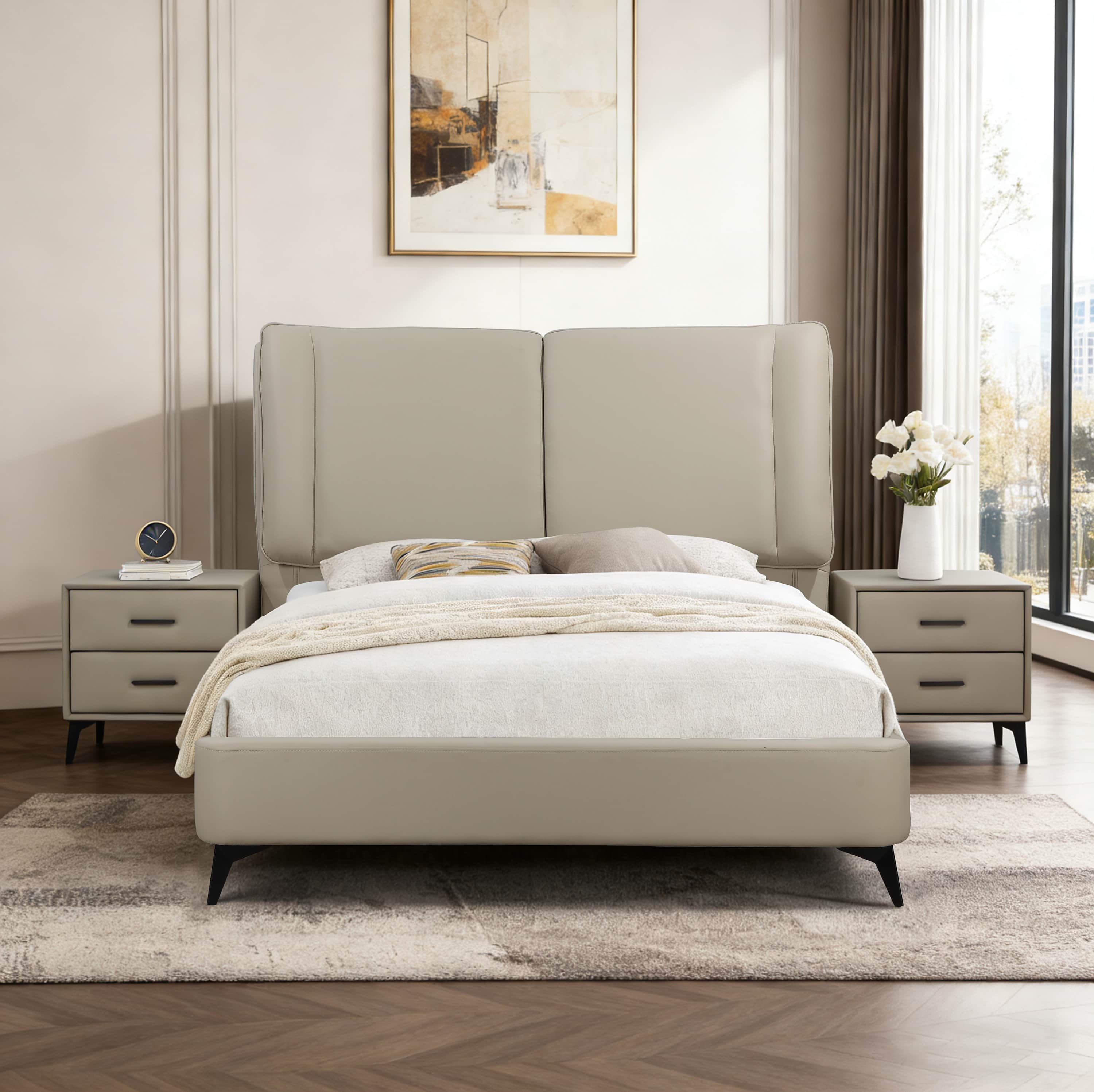 GIE Bed Base & Headboard ANTRIM BED IN BEIGE