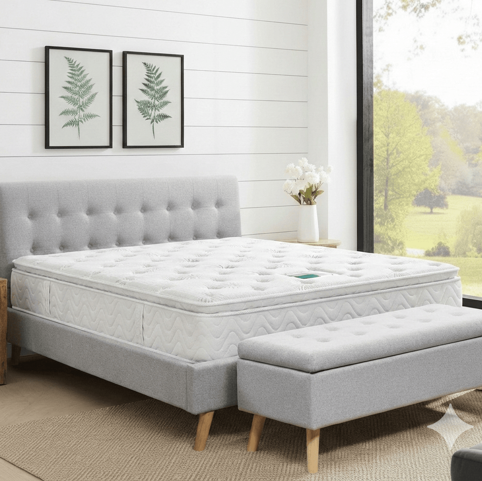 GIE Bed Complete ROSCOMMON BED, BLANKET BOX & ALOE VERA MATTRESS BUNDLE