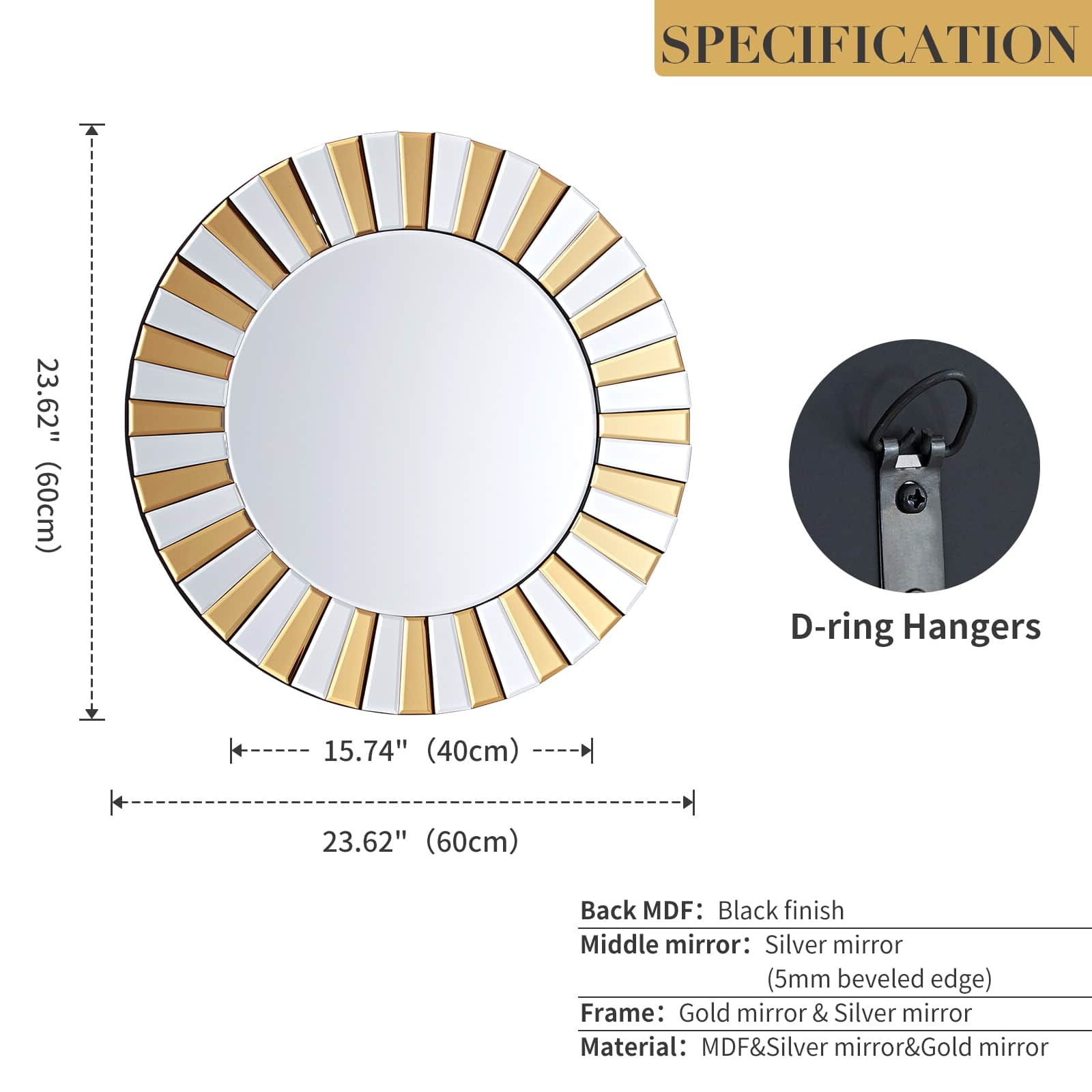 GIE Mirror AURA TWO-TONE CIRCULAR MIRROR by GIE