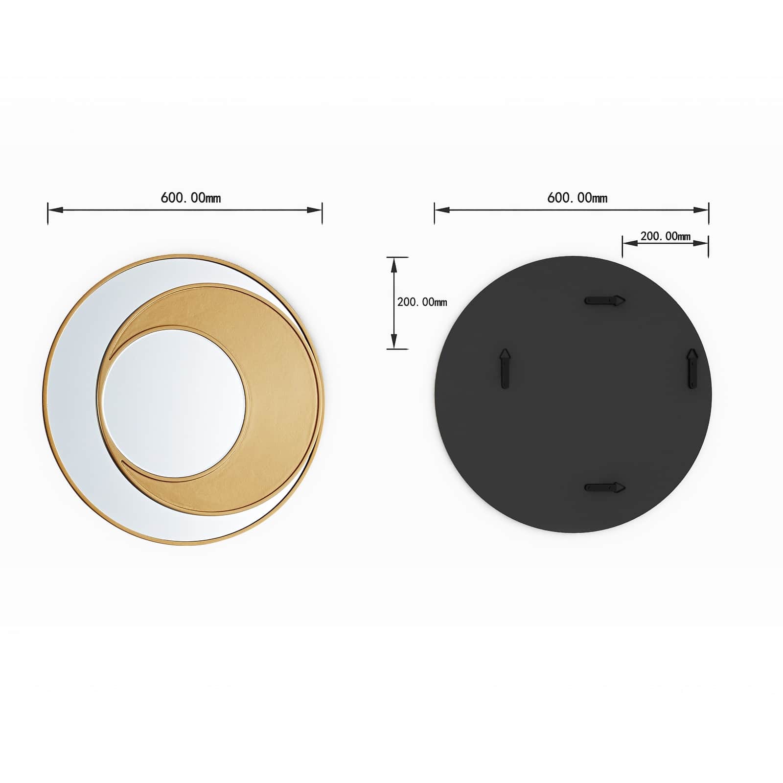 GIE Mirror LUNA HALF-MOON GOLD CIRCULAR MIRROR by GIE