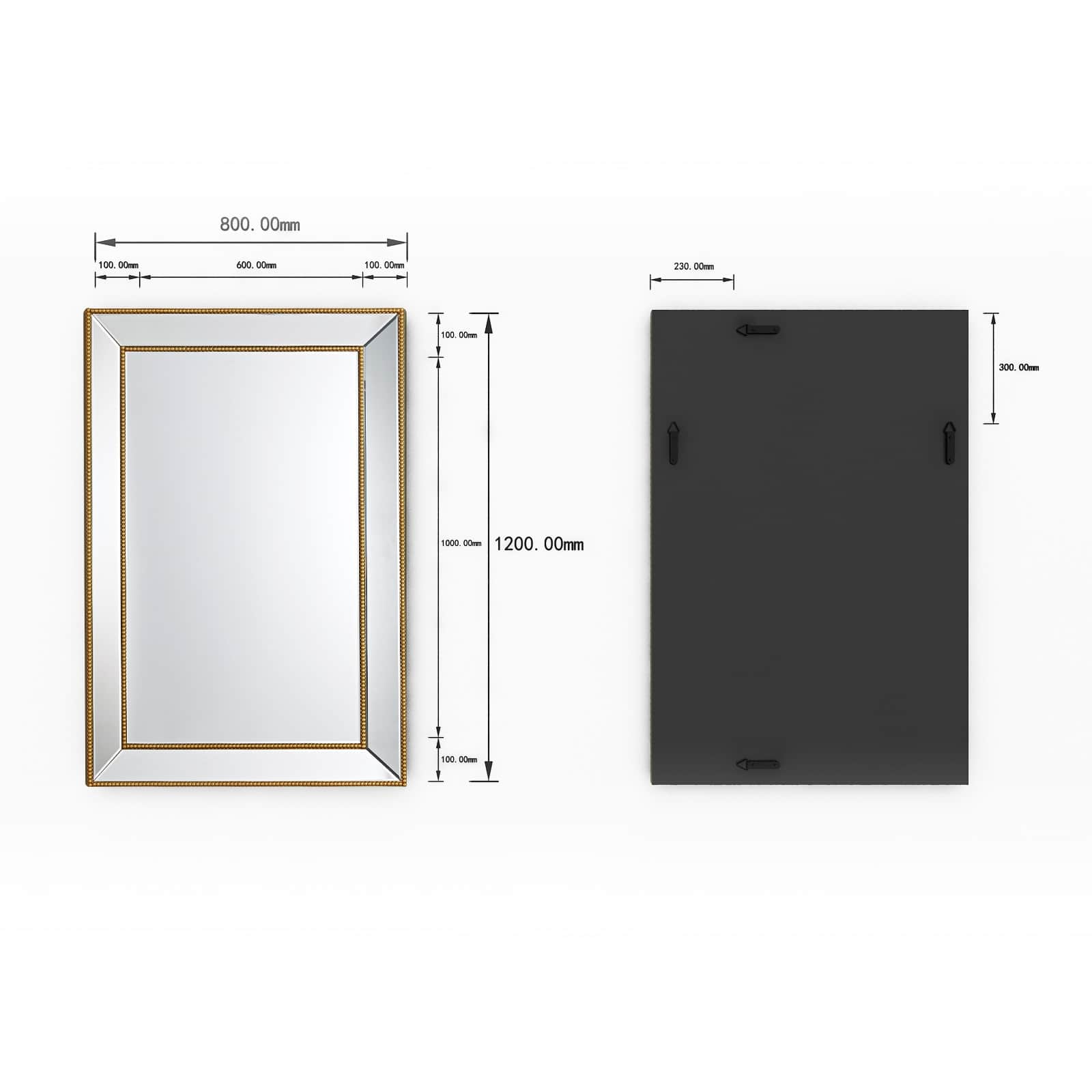 GIE Mirror MARBELLA GOLD BEADED RECTANGULAR MIRROR by GIE