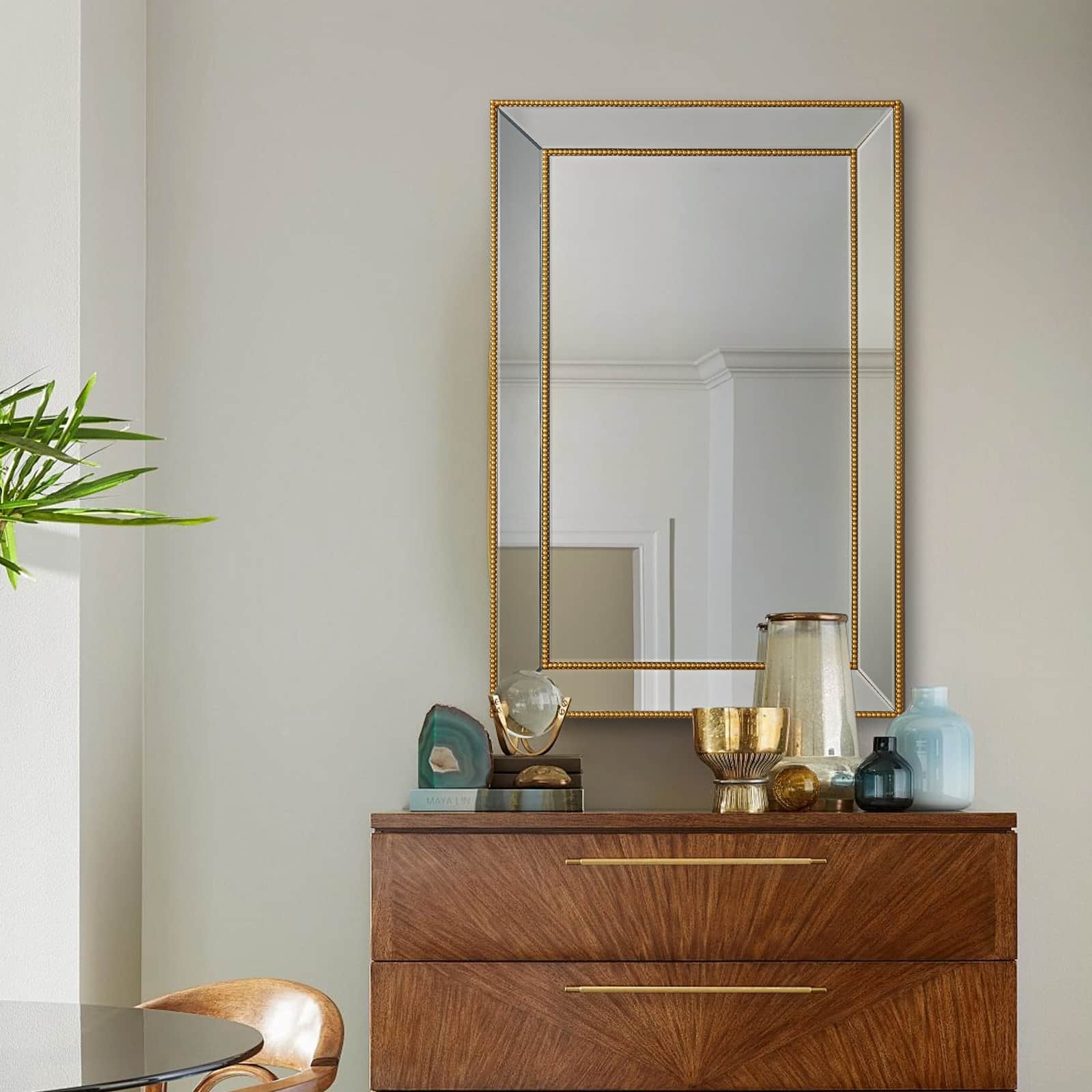 GIE Mirror MARBELLA GOLD BEADED RECTANGULAR MIRROR by GIE