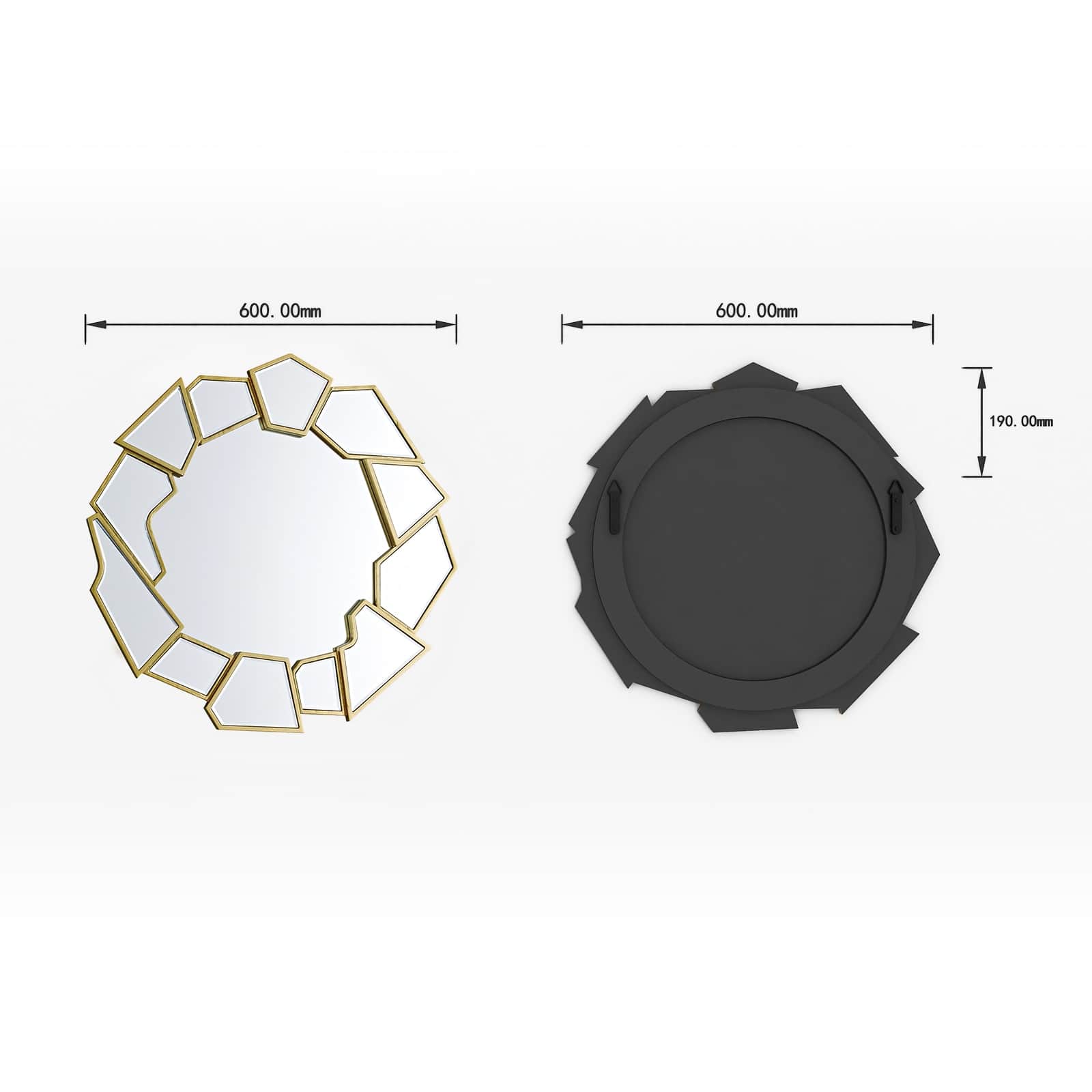 GIE Mirror SOLA GEOMETRIC GOLD ROUND MIRROR by GIE.