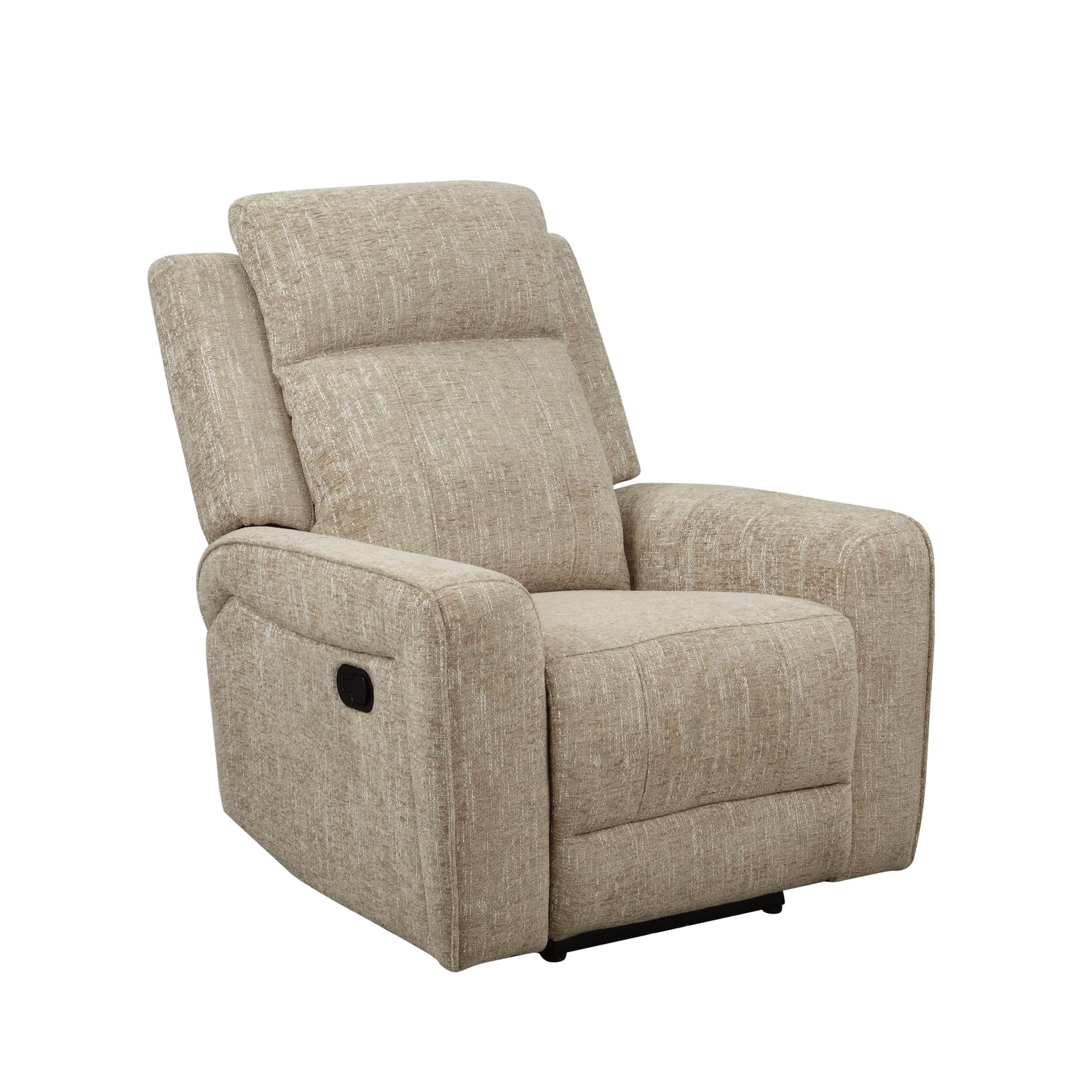 GIE Sofa HARPER MANUAL RECLINING FABRIC COLLECTION IN BEIGE