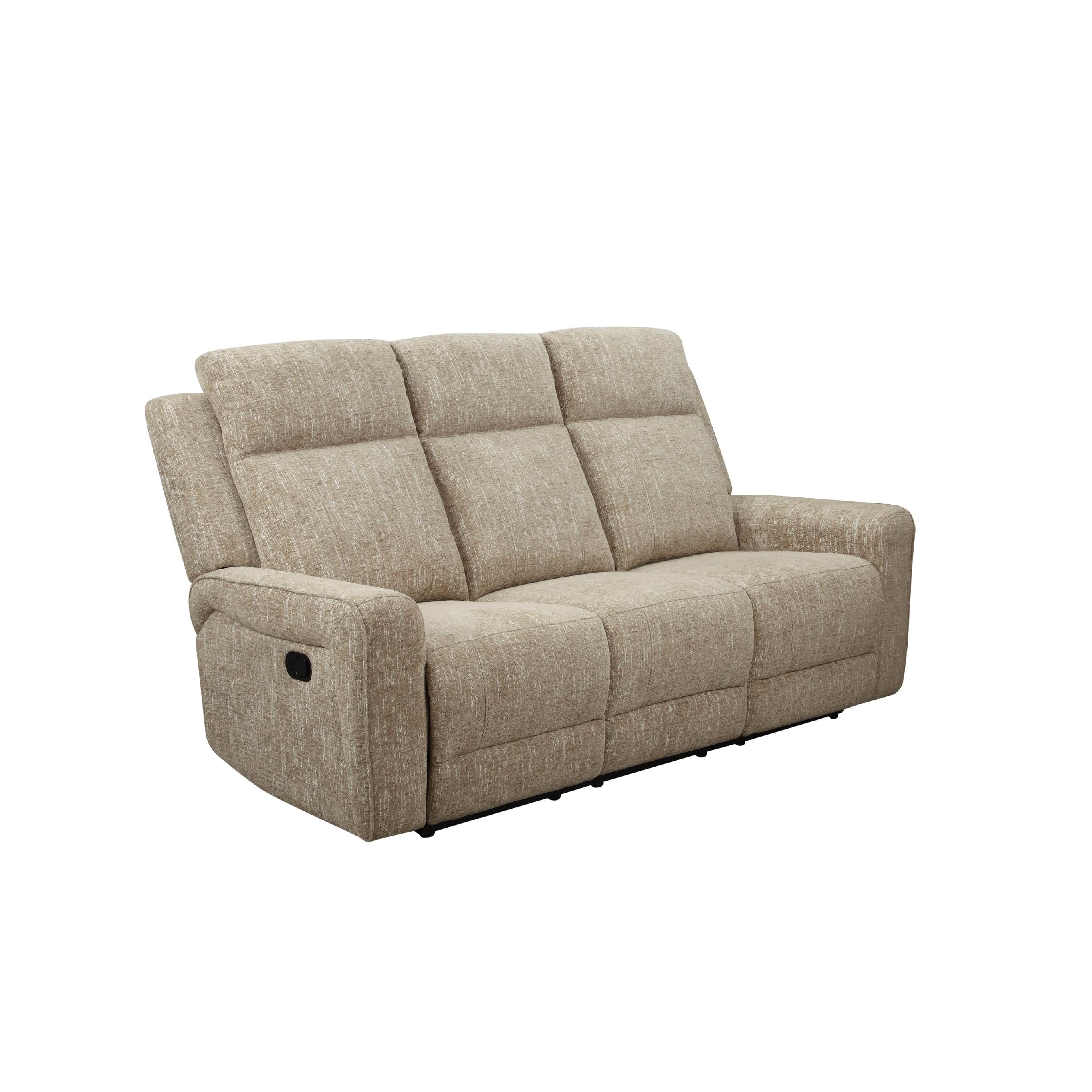 GIE Sofa HARPER MANUAL RECLINING FABRIC COLLECTION IN BEIGE