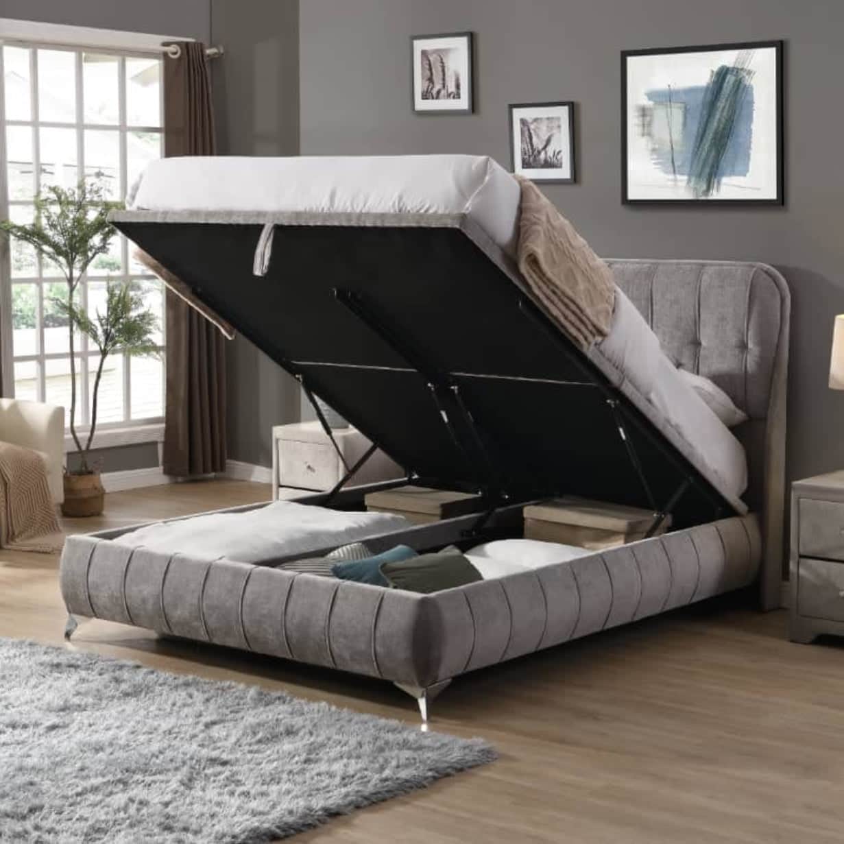 GIE Storage Bed Base & Headboard LIMERICK STORAGE BED