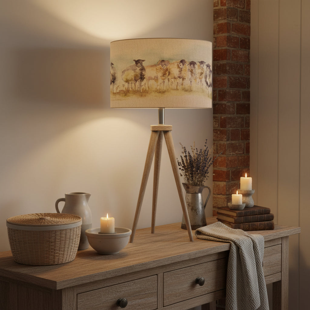 Hazelwood Interiors ARATUS & COMEBY EVA COMPLETE TABLE LAMP LINEN