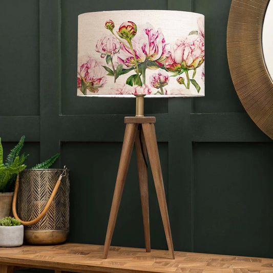 Hazelwood Interiors Marie Burke Heligan Linen Fuchsia shade and Aratus table lamp