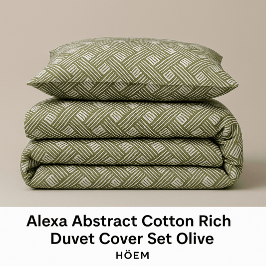 Hoem (Riva Home) Duvet Cover set Alexa Abstract Cotton Rich Duvet Cover Set Olive by HÖEM