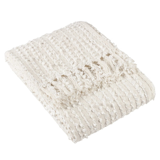 Hoem (Riva Home) Throw Arvo Woven Tasselled Throw Natural by HÖEM
