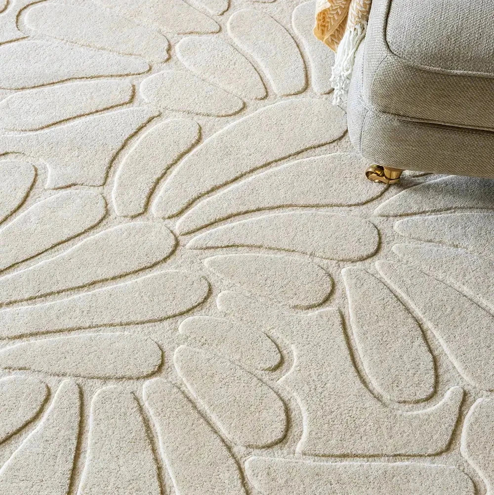 Laura Ashley (Brink & Campman) Designer Rugs 140cm x 200cm (4'7" x 6'7") / Ivory Cream LAURA ASHLEY COLEBY PETALS AREA RUG by Brink & Campman