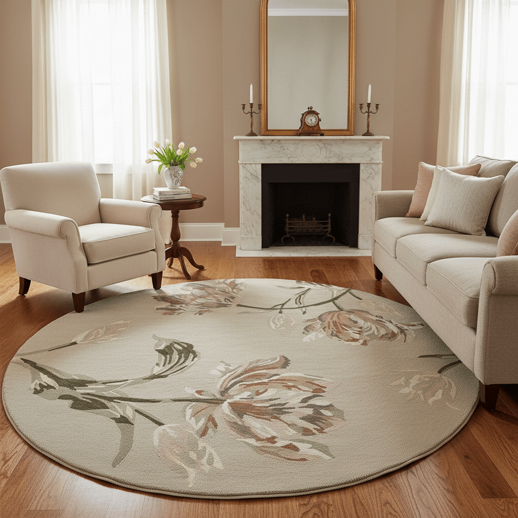 Laura Ashley (Brink & Campman) Designer Rugs 150cm Round (approx. 4ft 11in) / Sage LAURA ASHLEY GOSFORD PURE NEW WOOL/VISCOSE RUG by Brink & Campman