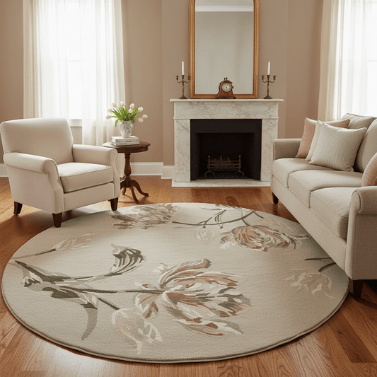 Laura Ashley (Brink & Campman) Designer Rugs 150cm Round (approx. 4ft 11in) / Sage LAURA ASHLEY GOSFORD PURE NEW WOOL/VISCOSE RUG by Brink & Campman