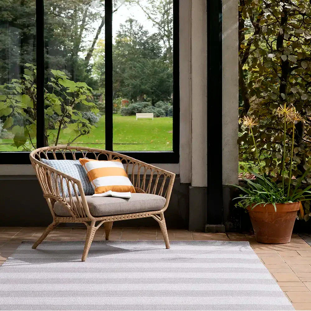 Laura Ashley (Brink & Campman) Outdoor Rugs 140 x 200cm / 4’7” x 6’7” / Pale Ochre Grey LAURA ASHLEY LILLE INDOOR/OUTDOOR RUG by Brink & Campman