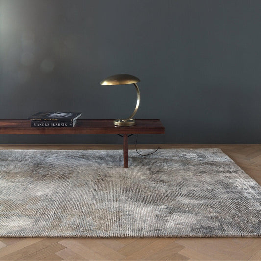 Ligne Pure Rugs 140x200cm / Greige ERODE (Wool/Bamboo Silk natural fibre blend) Handwoven Rug by Ligne Pure (3 colours to choose from)