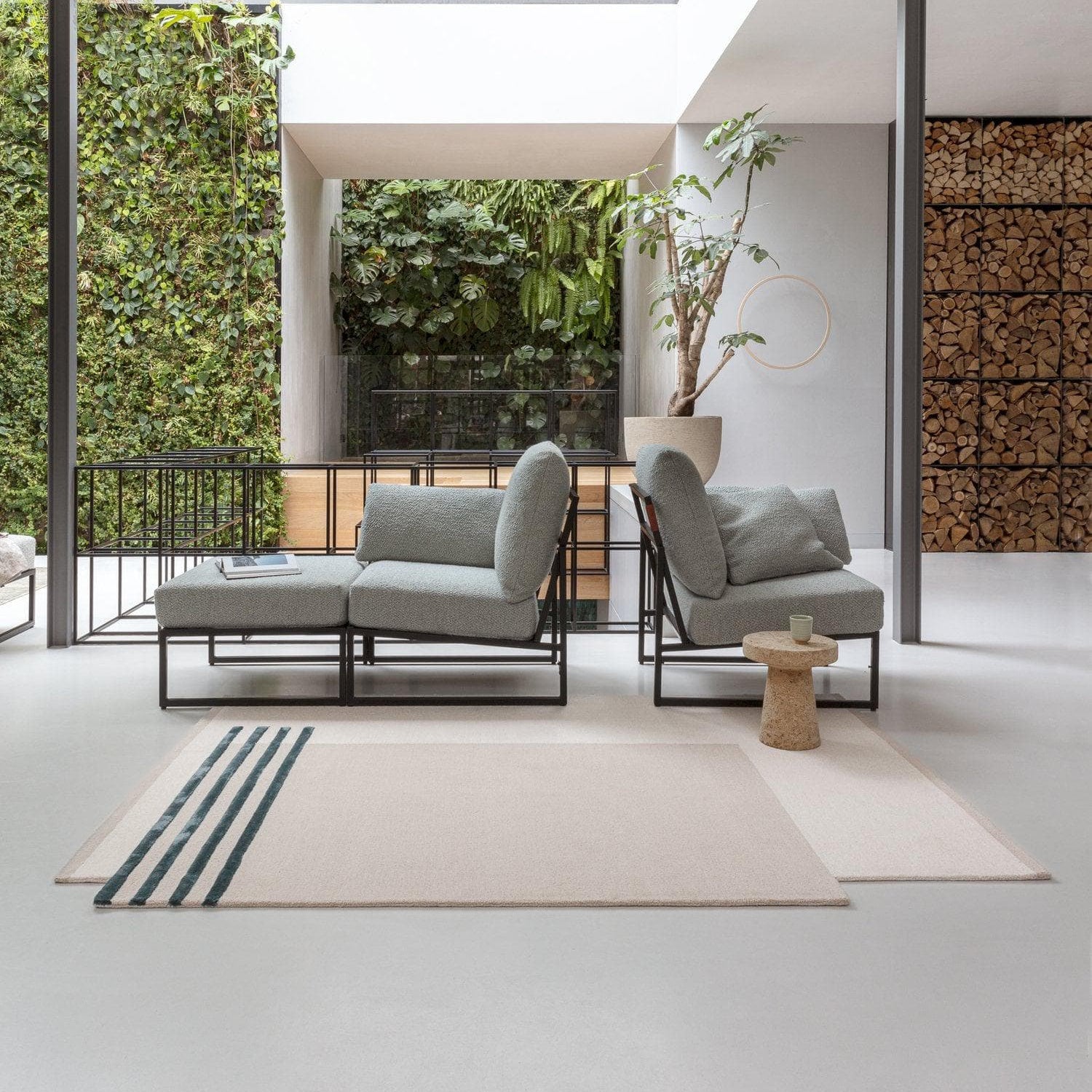Ligne Pure Rugs 170x240cm Element (Wool nature fibre with viscose embellishments) Handwoven Rug by Ligne Pure