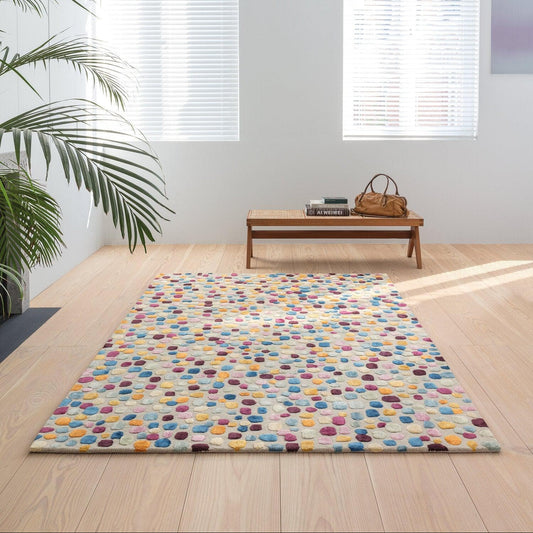 Ligne Pure Rugs 60 x 120cm Dotted (Wool/Viscose blend) Handwoven Rug by Ligne Pure