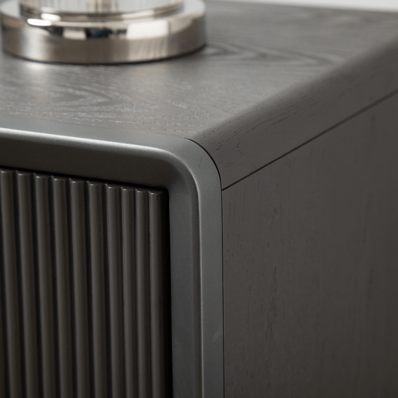 Lina Home Cabinet Amelie Smoke Grey Elm 2 Drawer Cabinet