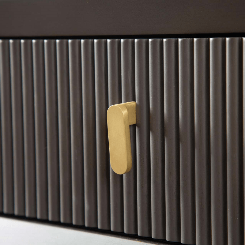 Lina Home Cabinet Amelie Smoke Grey Elm 2 Drawer Console Table