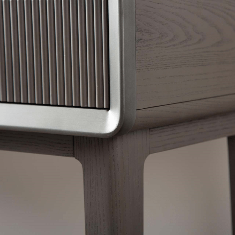 Lina Home Cabinet Amelie Smoke Grey Elm 2 Drawer Console Table